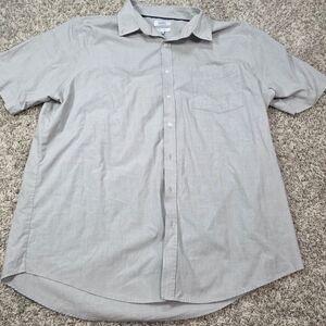 Croft & Barrow Men's 3XLT Gray Short Sleeve Button Down